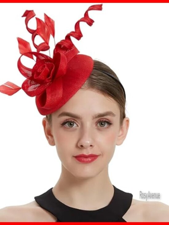 Vintage Floral Feather Fascinator Hat for Weddings Tea Parties Cocktail Events